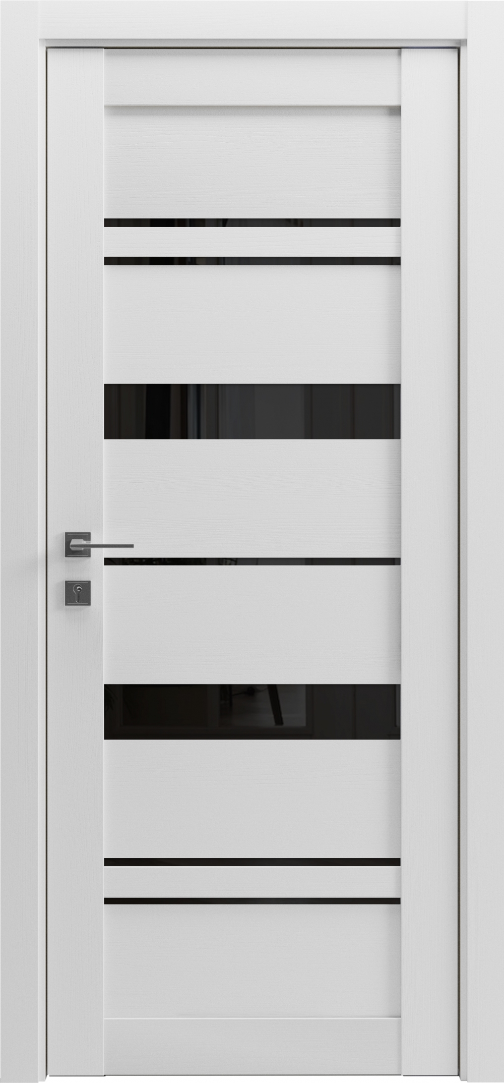 Міжкімнатні двері Гранд Lux-5 Клен білий black - 23194